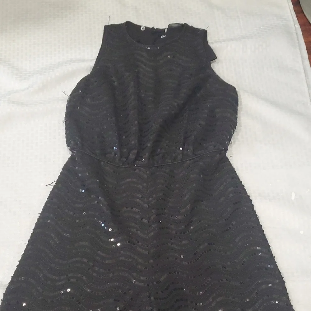 Karl Lagerfeld Black Jumpsuit with Sleeveless Design and Wide-Leg Pants Sz 6 - Picture 3 of 12